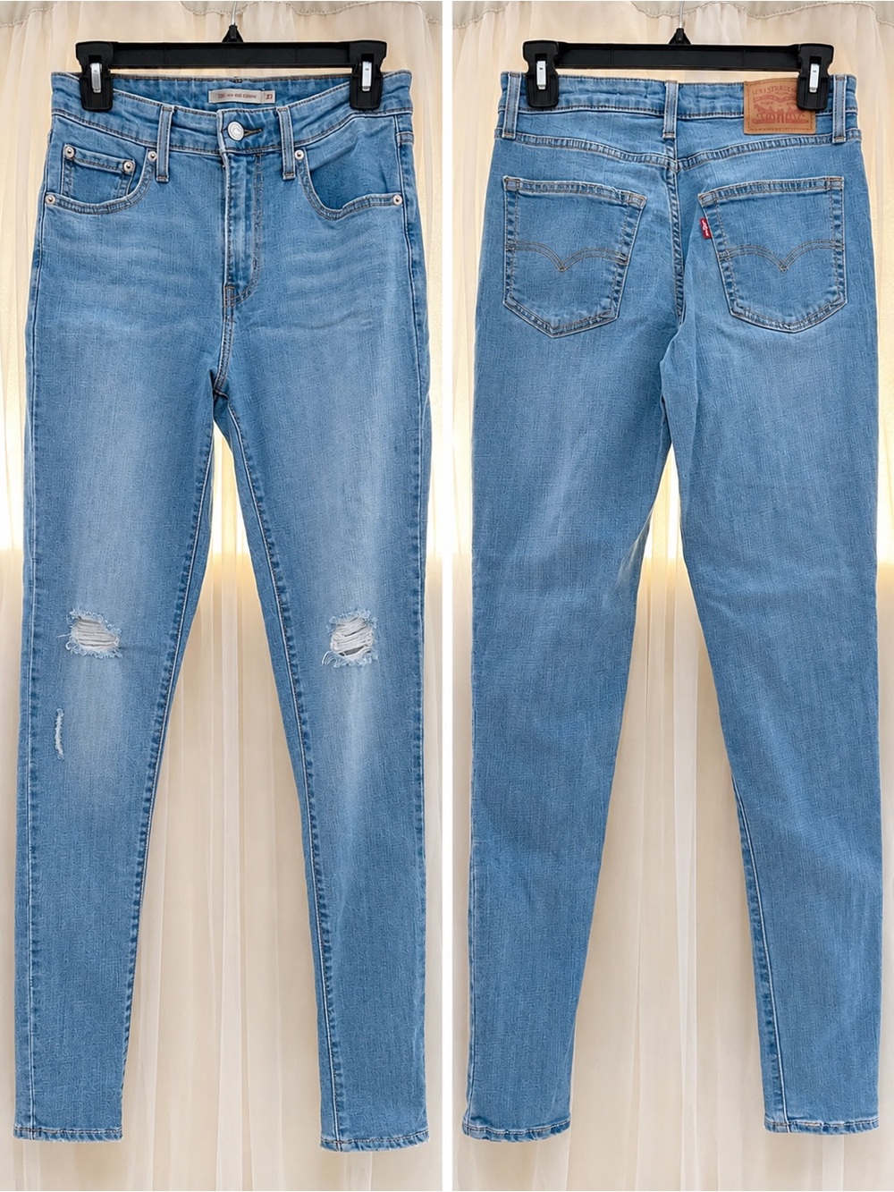 Woman’s: Levi's Light Blue Distressed High-Rise Skinny Jeans- Size 27